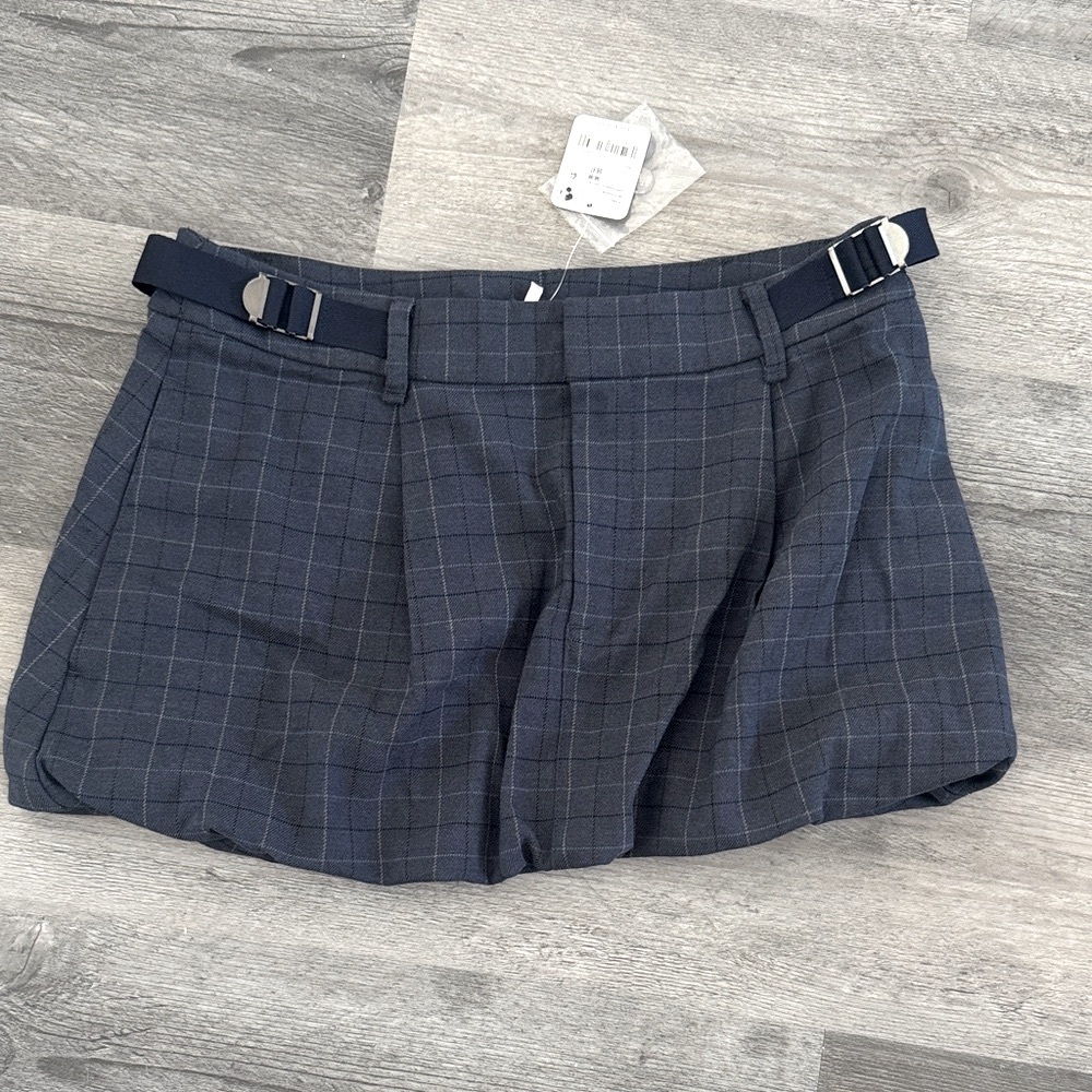 Free People- Adorable Bubble Hemmed Plaid Women's Skirt - Size 6 BNWT